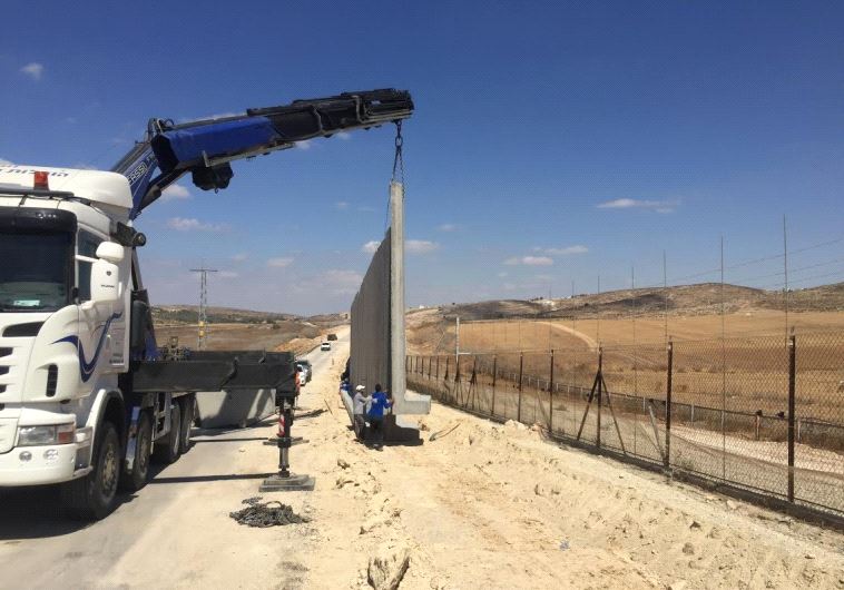 44km of new concrete wall are being built along the Green Line west of Hebron to prevent terror infiltration in an area known as a porous section of border