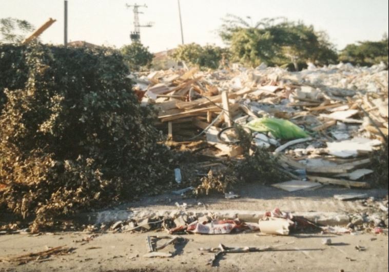 The destroyed house of Reut Israeli in the settlement of Neveh Dekalim.