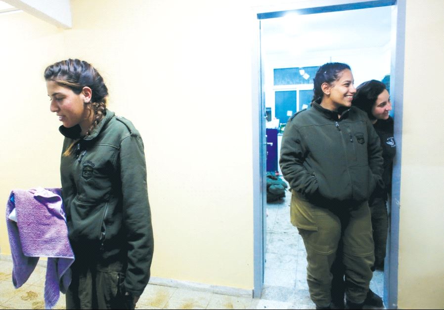 Female soldiers from the Hara’am artillery battalion in the Golan Heights earlier this year. Credit: Reuters